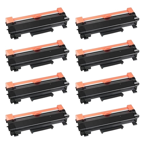 Compatible Premium 8 x TN2450 Black Toner Cartridge - for use in Brother Printers - Main Image
