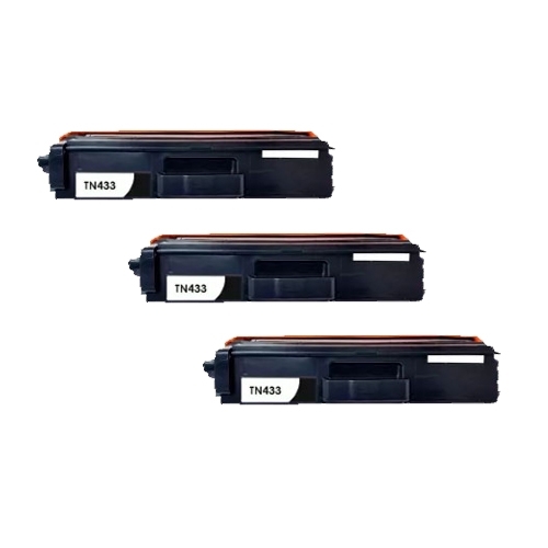 Compatible Premium 3 x TN443BK High Yield Black  Toner Cartridge - for use in Brother Printers - Main Image