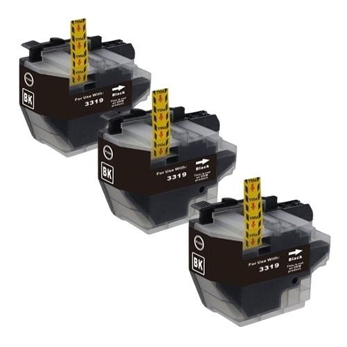 Compatible Premium 3 x LC3319BK Black Inkjet Cartridge - for use in Brother Printers - Main Image