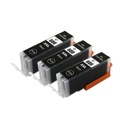 Compatible 3 x PGI 680XXL High Yield Black Inkjet Cartridge - for use in Canon Printers - Main Image