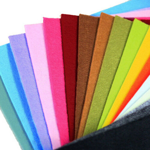 80PCS Non Woven Felt Fabric Sheets 15X15cm Mixed Color Kids Handcraft DIY Art - Main Image