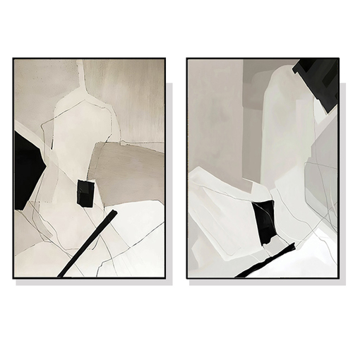 Wall Art 50cmx70cm Modern Abstract 2 Sets Black Frame Canvas - Main Image