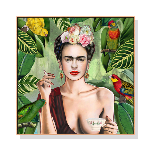 Wall Art 70cmx70cm Self Portrait by Frida Kahlo Wood Frame Canvas - Main Image