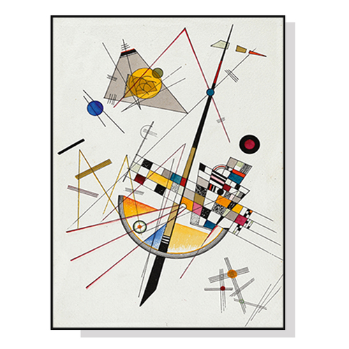 Wall Art 50cmx70cm Delicate Tension By Wassily Kandinsky Black Frame Canvas - Main Image