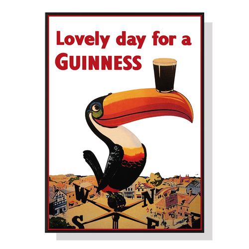 Wall Art 60cmx90cm Beer Lovely Day For A Guinness Black Frame Canvas - Main Image