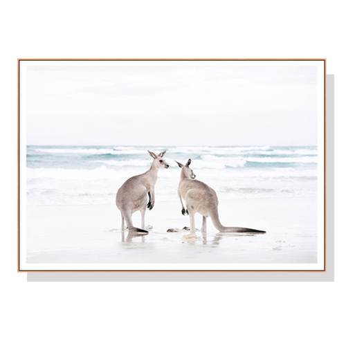 Wall Art 70cmx100cm Kangaroo Wood Frame Canvas - Main Image