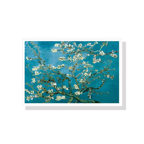 Wall Art 60cmx90cm Van Gogh Almond Blossom White Frame Canvas - Main Image