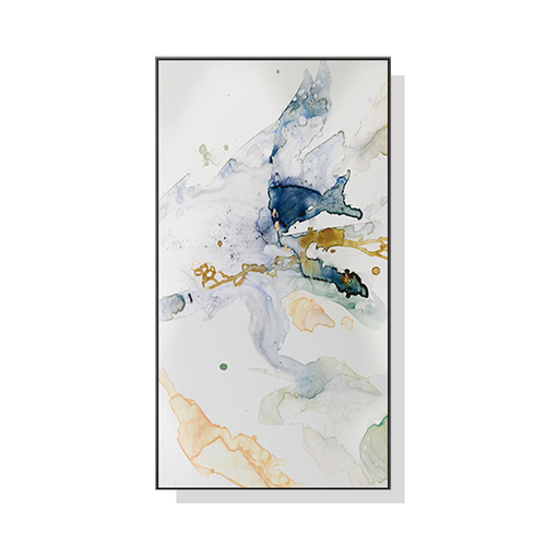 Wall Art 40cmx80cm Abstract Watercolour Style Black Frame Canvas - Main Image