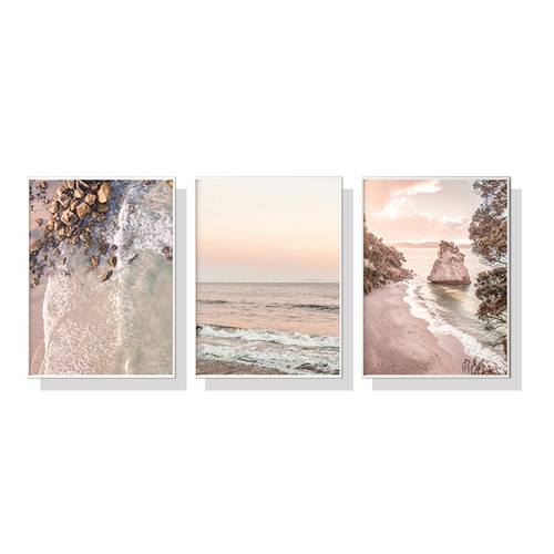 Wall Art 60cmx90cm Amazing Newzealand 3 Sets White Frame Canvas - Main Image