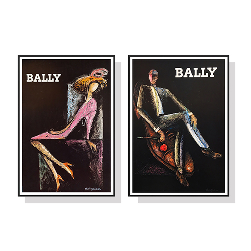 Wall Art 60cmx90cm Bally Man & Woman 2 Sets Black Frame Canvas - Main Image