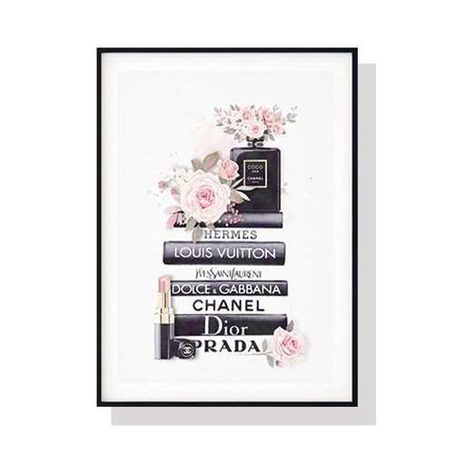 Wall Art 50cmx70cm Fashion Book Black Frame Canvas - Main Image