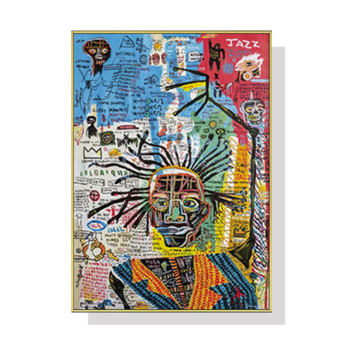 Wall Art 70cmx100cm Jazz Gold Frame Canvas - Main Image