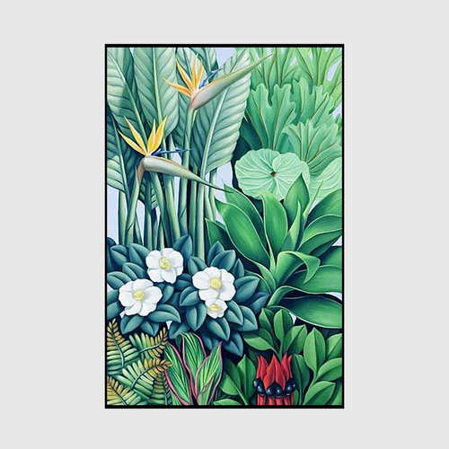 Wall Art 70cmx100cm Tropical plants Black Frame Canvas - Main Image