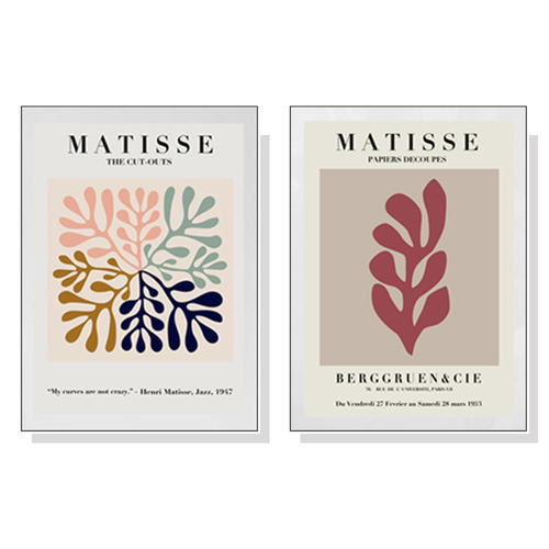 Wall Art 50cmx70cm Matisse 2 Sets White Frame Canvas - Main Image