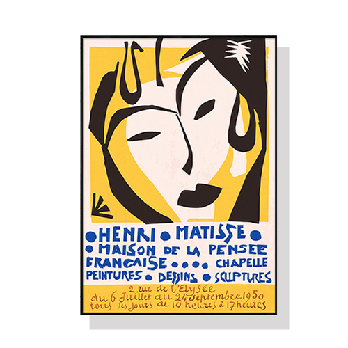 Wall Art 50cmx70cm Henri Matisse Black Frame Canvas - Main Image