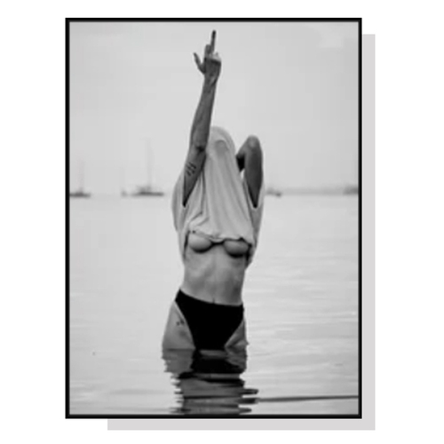 Wall Art 80cmx120cm Feminist Print Black Frame Canvas - Main Image