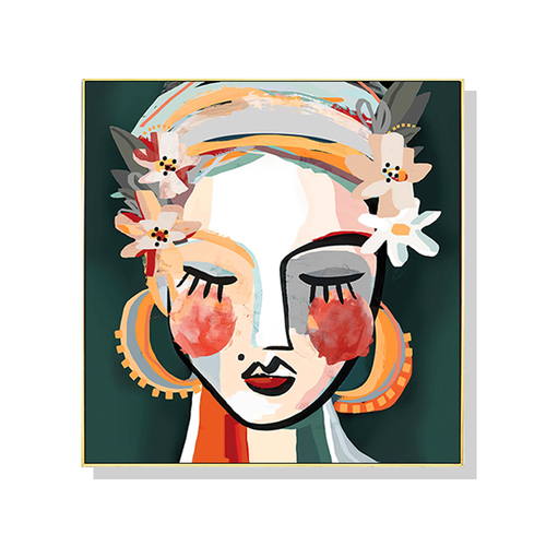 Wall Art 100cmx100cm Sophie II Gold Frame Canvas - Main Image