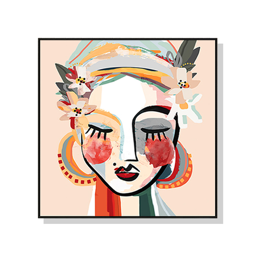 Wall Art 60cmx60cm Sophie Black Frame Canvas - Main Image