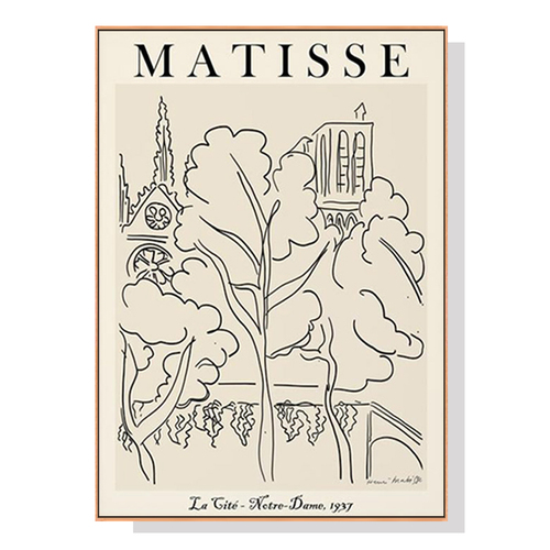 Wall Art 40cmx60cm Line Art By Henri Matisse Wood Frame Canvas - Main Image