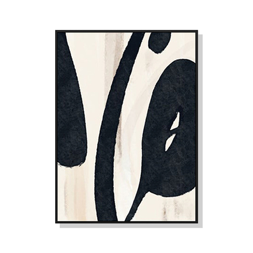 Wall Art 50cmx70cm Black Ink Black Frame Canvas - Main Image