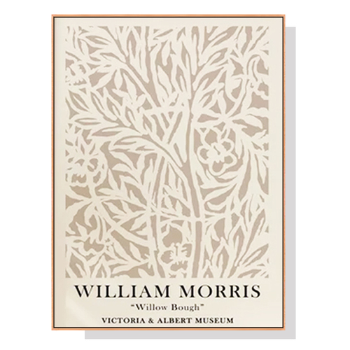 Wall Art 100cmx150cm William Morris Neutral Wood Frame Canvas - Main Image