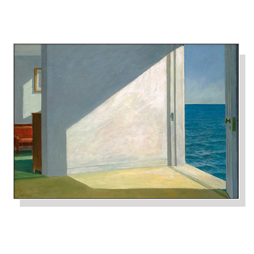 Wall Art 80cmx120cm Room By The Sea By Edward Hopper White Frame Canvas - Main Image