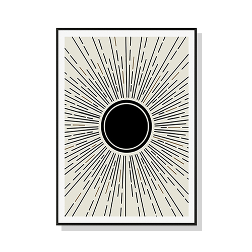 Wall Art 50cmx70cm Sun Rise Art Black Frame Canvas - Main Image