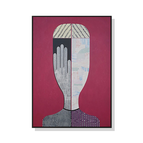 Wall Art 90cmx135cm Abstract Woman Black Frame Canvas - Main Image