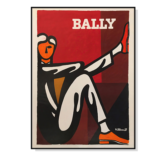 Wall Art 60cmx90cm Bally Man by Villemot Black Frame Canvas - Main Image