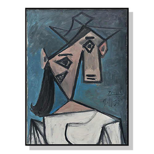 Wall Art 70cmx100cm Head Of A Woman By Pablo Picasso Black Frame Canvas - Main Image