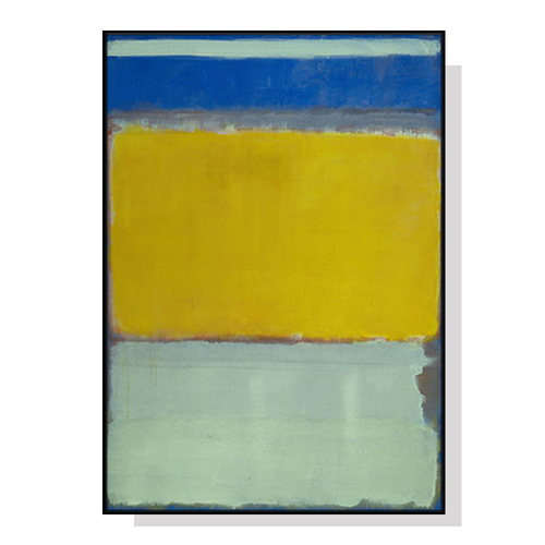 Wall Art 100cmx150cm Blue Yellow Green By Mark Rothko Black Frame Canvas - Main Image