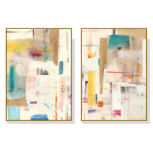 Wall Art 50cmx70cm Sonder By Jean Kenna 2 Sets Gold Frame Canvas - Main Image