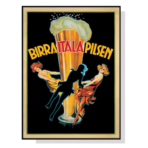 Wall Art 100cmx150cm Birra Itala Pilsen Black Frame Canvas - Main Image