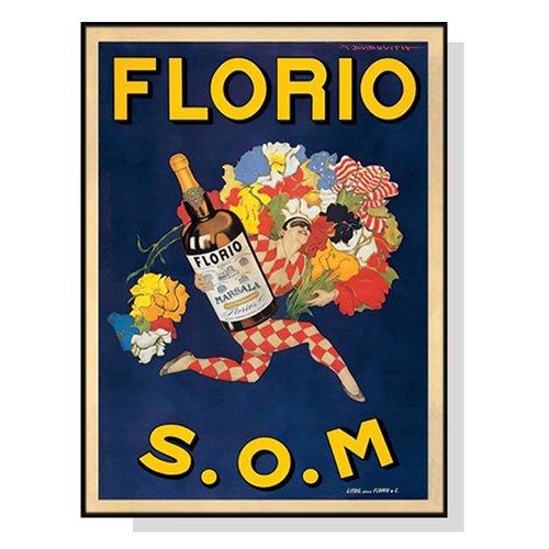 Wall Art 40cmx60cm Florio S.O.M Black Frame Canvas - Main Image