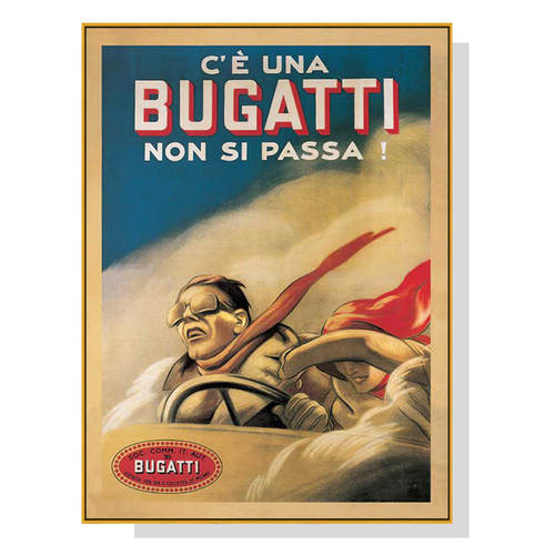 Wall Art 90cmx135cm Bugatti Gold Frame Canvas - Main Image