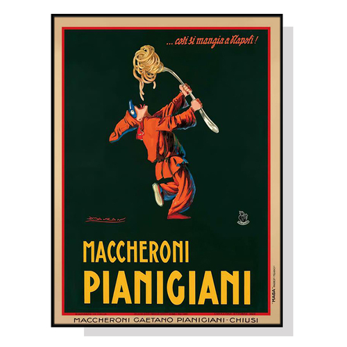 Wall Art 60cmx90cm Maccheroni Pianiciani Black Frame Canvas - Main Image