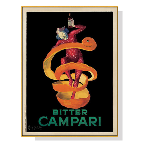 Wall Art 90cmx135cm Bitter Campari Gold Frame Canvas - Main Image
