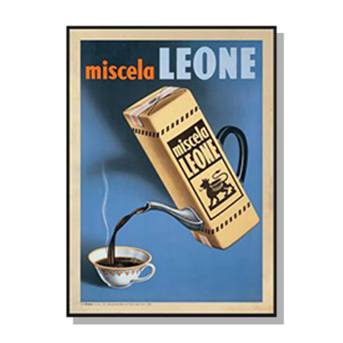 Wall Art 80cmx120cm Miscela Leone, 1950 Black Frame Canvas - Main Image