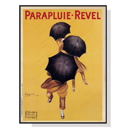 Wall Art 70cmx100cm Parapluie Revel Black Frame Canvas - Main Image