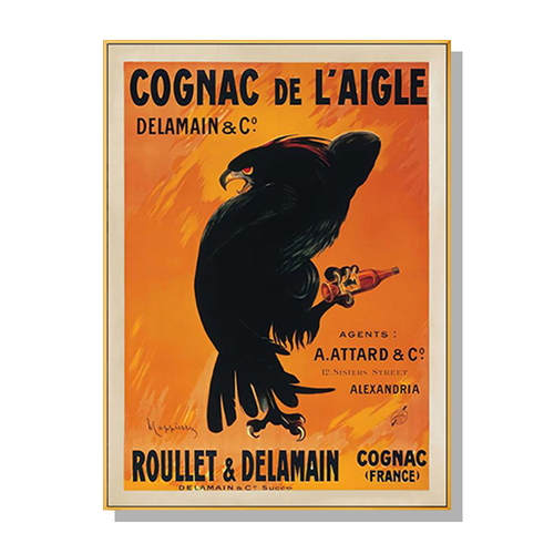 Wall Art 90cmx135cm Cognac de l’Aigle Gold Frame Canvas - Main Image