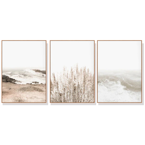 Wall Art 70cmx100cm Coastal Beach 3 Sets Wood Frame Canvas - Main Image