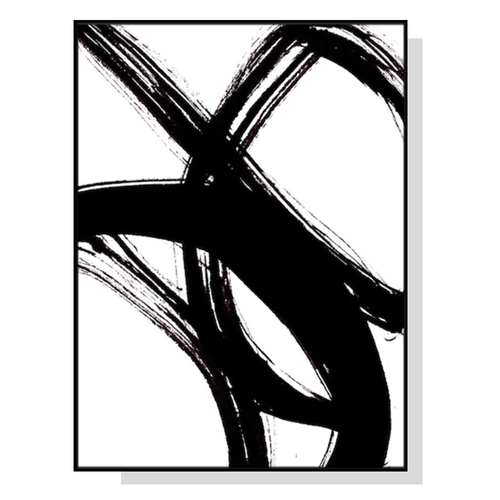 Wall Art 40cmx60cm Minimalist Black Artwork Black Frame Canvas - Main Image