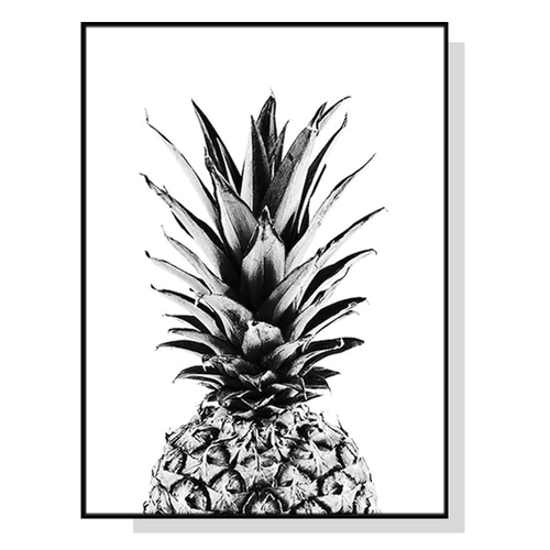 Wall Art 60cmx90cm Pineapple Black Frame Canvas - Main Image