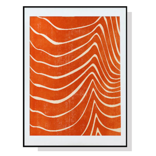 Wall Art 70cmx100cm Abstract Orange Black Frame Canvas - Main Image