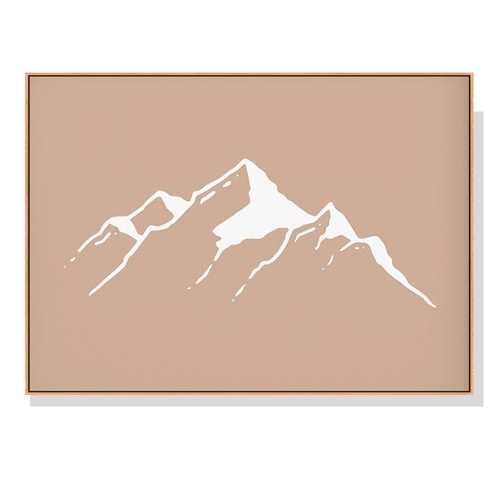 Wall Art 60cmx90cm Boho Mountain Wood Frame Canvas - Main Image
