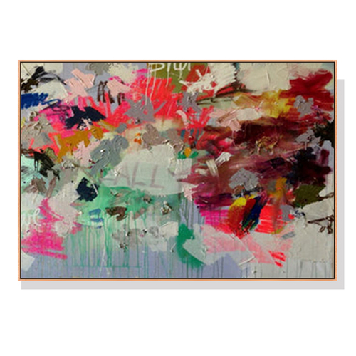 Wall Art 60cmx90cm Abstract Free Flow Wood Frame Canvas - Main Image