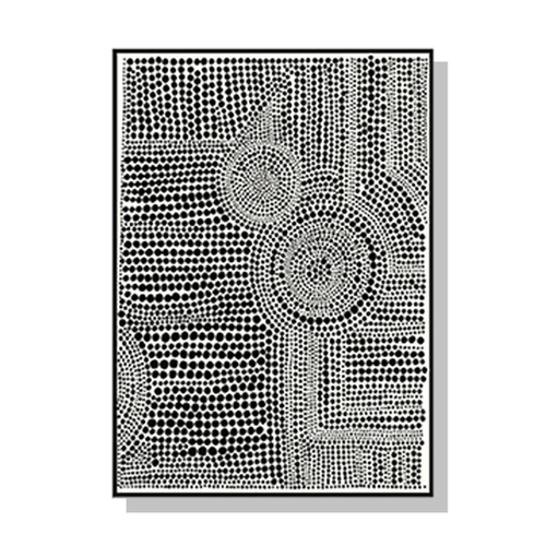 Wall Art 80cmx120cm Clustered Dots A Black Frame Canvas - Main Image