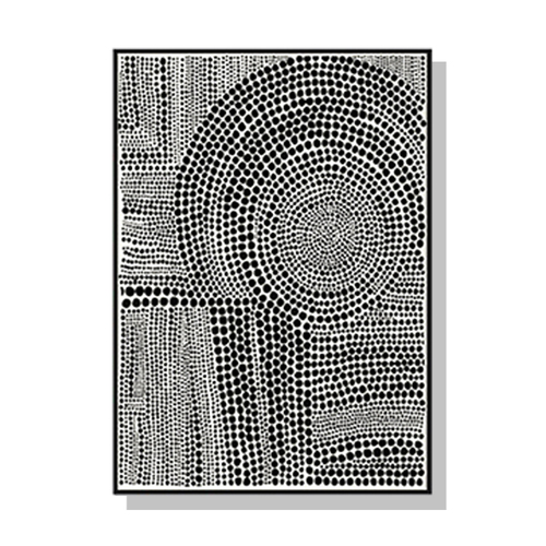 Wall Art 70cmx100cm Clustered Dots B Black Frame Canvas - Main Image