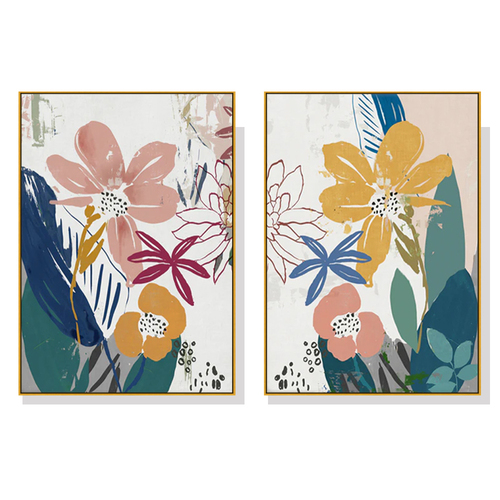 Wall Art 50cmx70cm Summer Smile 2 Sets Gold Frame Canvas - Main Image