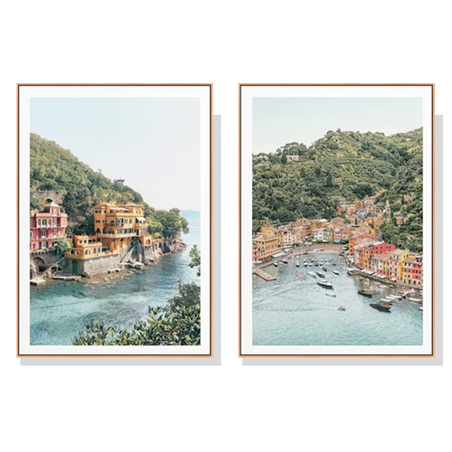 Wall Art 60cmx90cm Italy Coast 2 Sets Wood Frame Canvas - Main Image